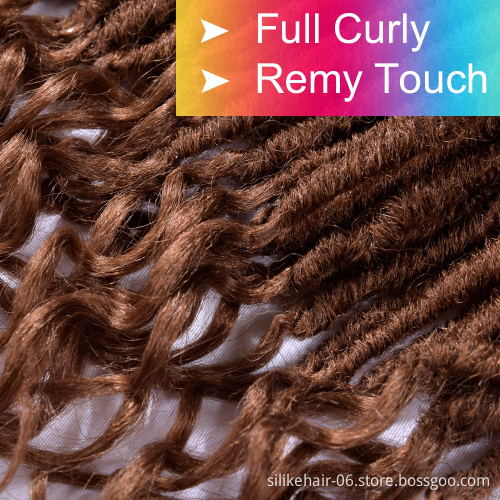 Hot Sale 18inch Goddess  Locs Wavy Soft Curly Dreadlocks Fuax Locs with Curl Ends Synthetic Crochet Braiding Hair Extention